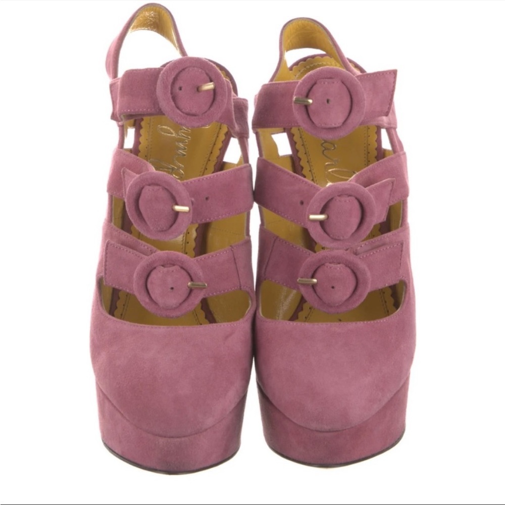 Charlotte Olympia sued slingback worn once